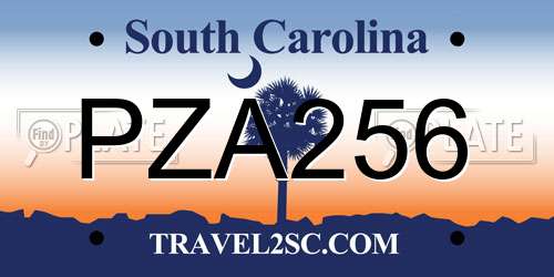 PZA256 South Carolina License Plate