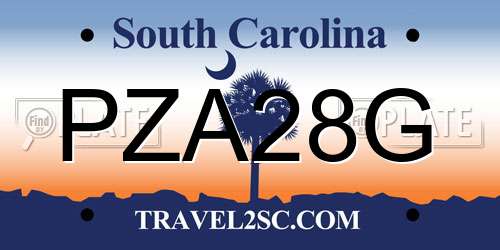 PZA28G South Carolina License Plate
