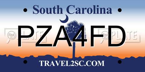 PZA4FD South Carolina License Plate