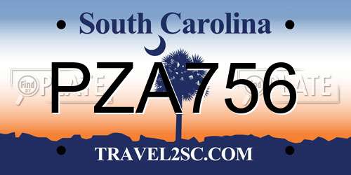 PZA756 South Carolina License Plate