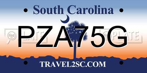 PZA75G South Carolina License Plate