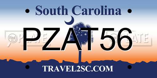 PZAT56 South Carolina License Plate