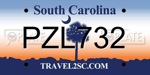 PZL732 South Carolina License Plate