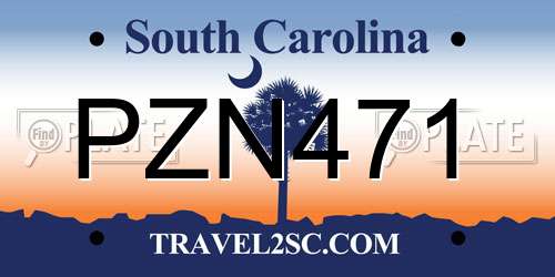 PZN471 South Carolina License Plate