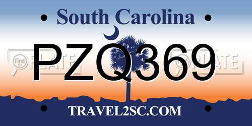 PZQ369 South Carolina License Plate