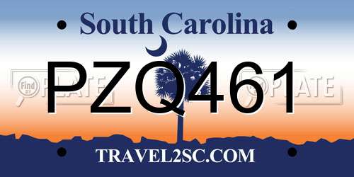 PZQ461 South Carolina License Plate