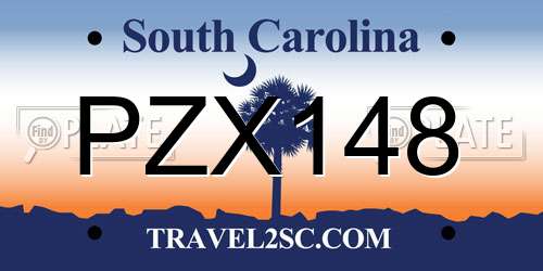 PZX148 South Carolina License Plate
