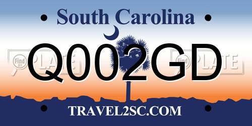 Q002GD South Carolina License Plate
