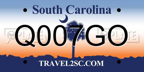 Q007GO South Carolina License Plate