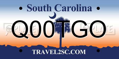 Q00TGO South Carolina License Plate