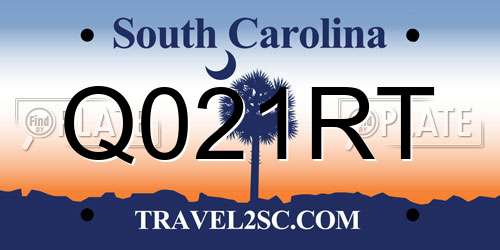 Q021RT South Carolina License Plate