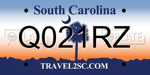 Q021RZ South Carolina License Plate