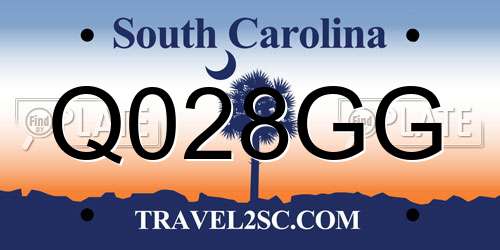 Q028GG South Carolina License Plate