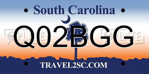 Q02BGG South Carolina License Plate
