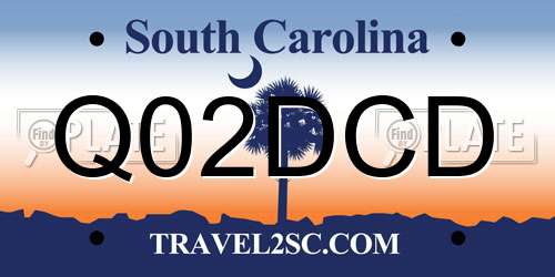 Q02DCD South Carolina License Plate