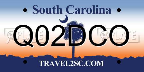 Q02DCO South Carolina License Plate
