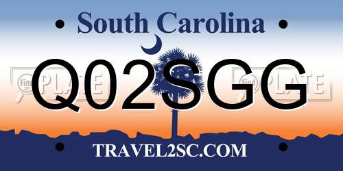Q02SGG South Carolina License Plate