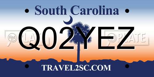 Q02YEZ South Carolina License Plate