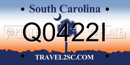 Q0422I South Carolina License Plate