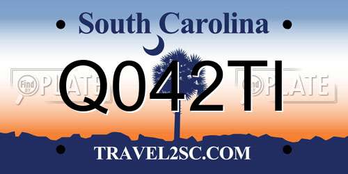 Q042TI South Carolina License Plate