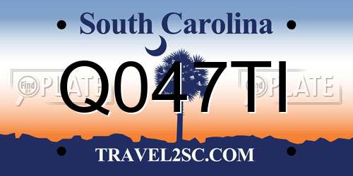 Q047TI South Carolina License Plate
