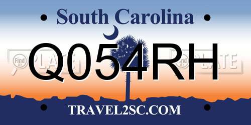 Q054RH South Carolina License Plate