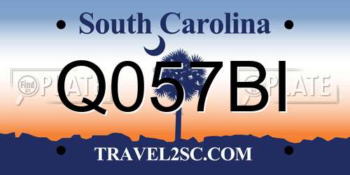 Q057BI South Carolina License Plate