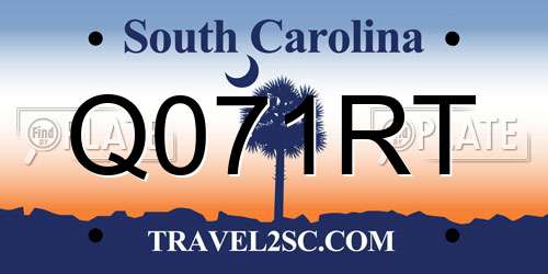 Q071RT South Carolina License Plate