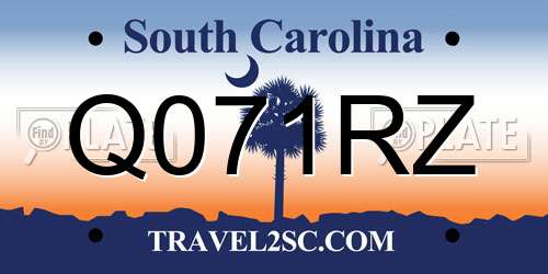 Q071RZ South Carolina License Plate