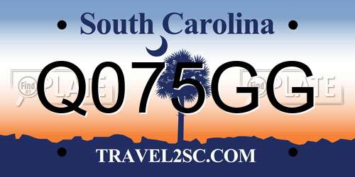 Q075GG South Carolina License Plate
