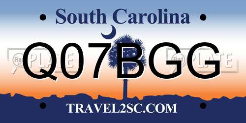 Q07BGG South Carolina License Plate
