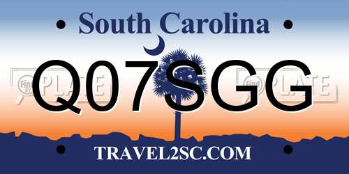 Q07SGG South Carolina License Plate