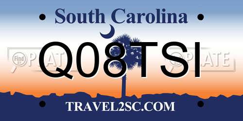 Q08TSI South Carolina License Plate