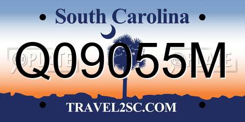 Q09055M South Carolina License Plate