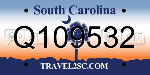 Q109532 South Carolina License Plate