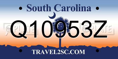 Q10953Z South Carolina License Plate