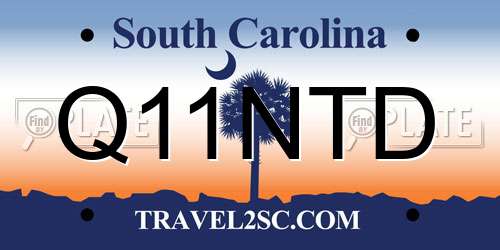 Q11NTD South Carolina License Plate