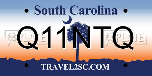 Q11NTQ South Carolina License Plate
