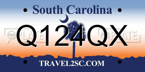 Q124QX South Carolina License Plate