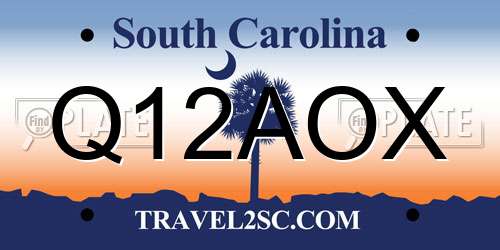 Q12AOX South Carolina License Plate