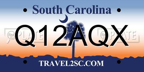 Q12AQX South Carolina License Plate