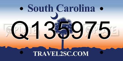 Q135975 South Carolina License Plate