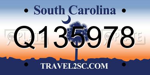 Q135978 South Carolina License Plate