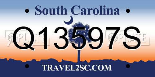 Q13597S South Carolina License Plate