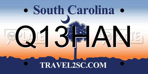 Q13HAN South Carolina License Plate