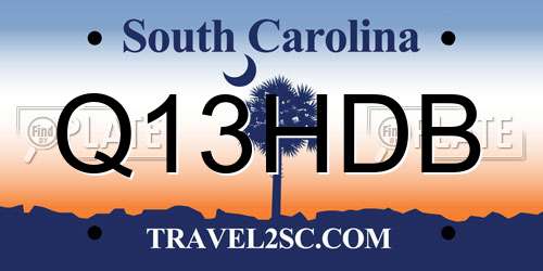 Q13HDB South Carolina License Plate