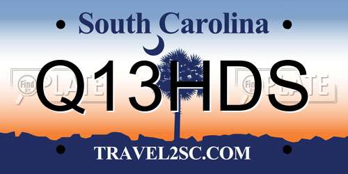Q13HDS South Carolina License Plate