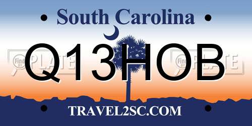 Q13HOB South Carolina License Plate