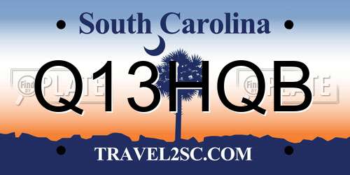 Q13HQB South Carolina License Plate