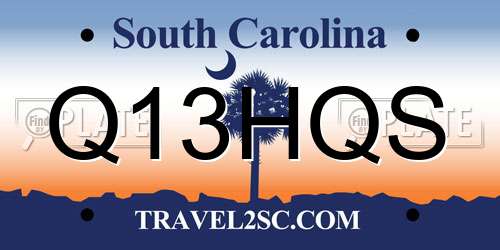Q13HQS South Carolina License Plate